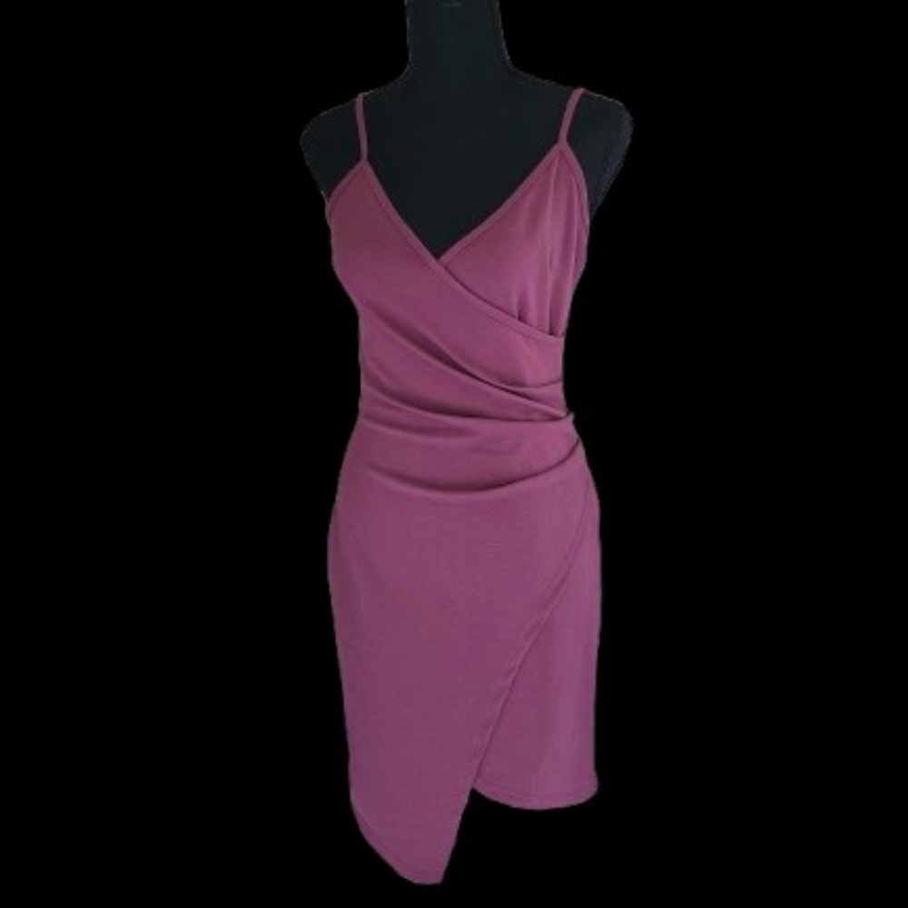 Plum Rouched Dress by Almost Famous